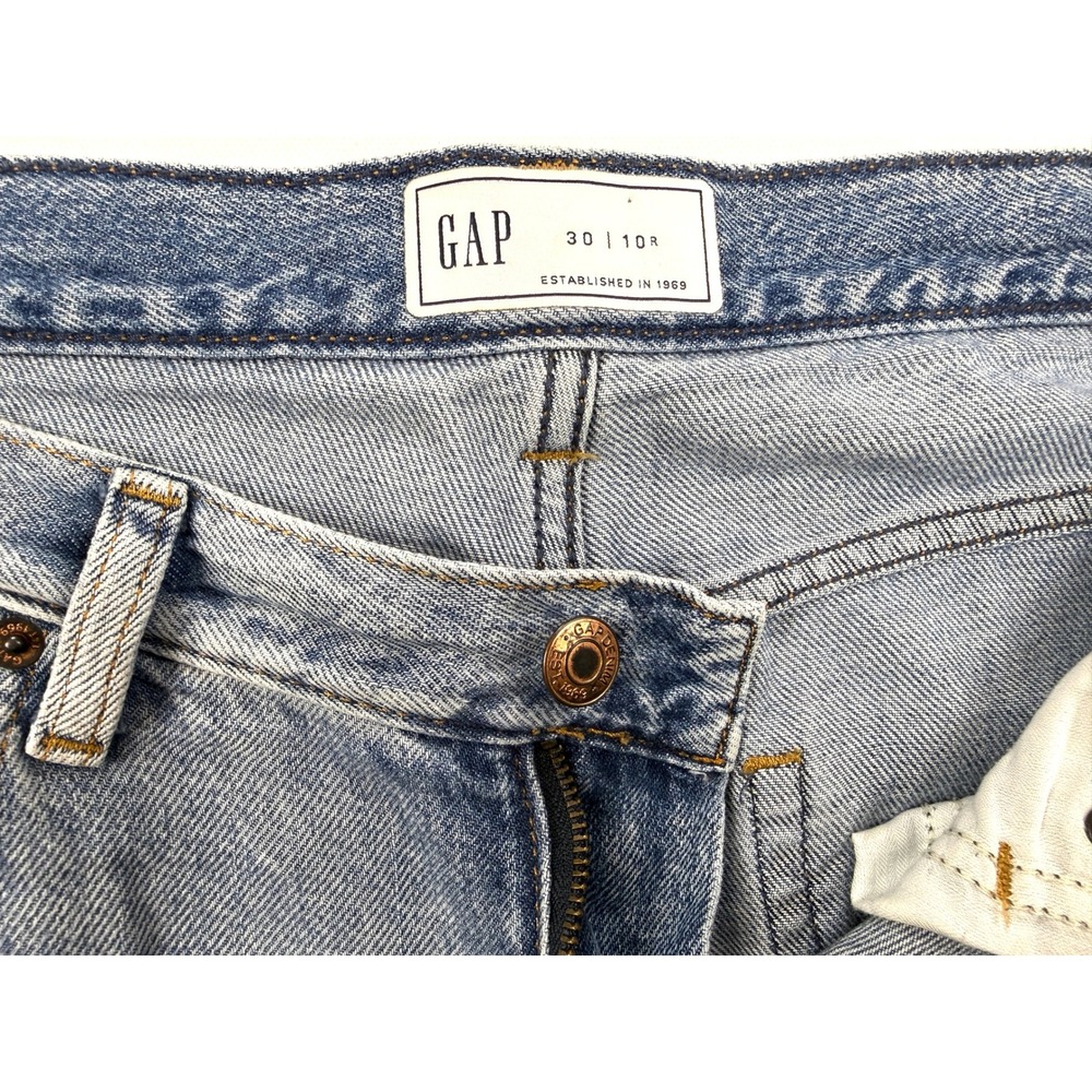GAP BARREL Jeans DISTRESSED Blue Denim JEANS Women's Size 30/10R (33x26) #1760 - Picture 8 of 11
